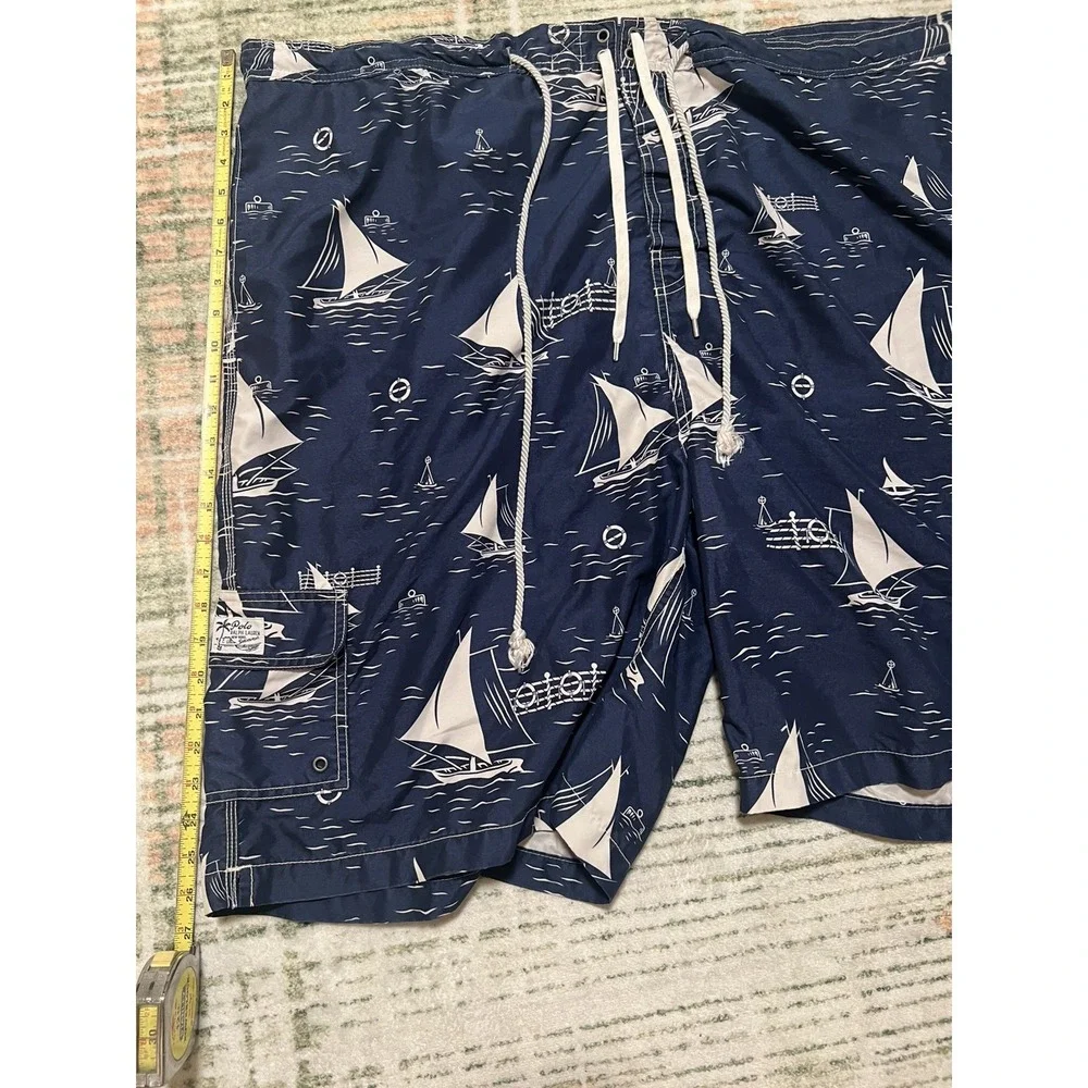 Vtg Polo Ralph Lauren Board Swim Trunks Shorts Nautical Sailing 4XLT